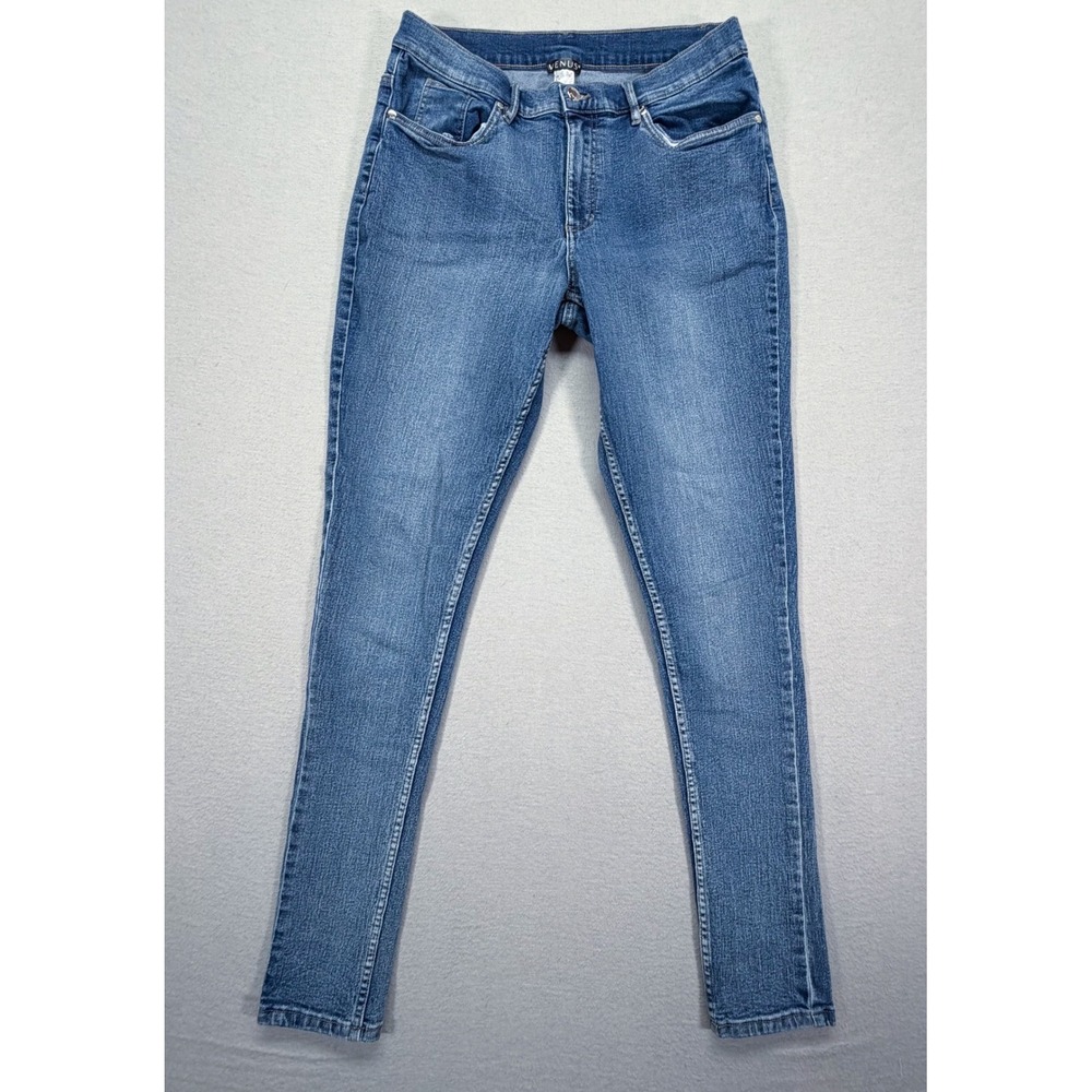 Venus Womens Jeans Skinny Blue Medium Wash Stretch Denim Tall 14L